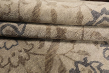 8' Square Gray, Slate, Taupe Color Hand Knotted Tibetan Wool Transitional Oriental Rug