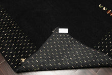 8x11 Black, Ivory, Green Color Hand Knotted Gabbeh Wool Modern & Contemporary Oriental Rug