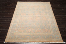 8x10 Beige, Tan, Aqua Color Hand Knotted Pak Persian 100% Wool Traditional Oriental Rug