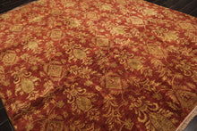 Multi Size Burnt Orange Gold Color Hand Knotted Agra Wool Transitional Oriental Rug