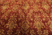 Multi Size Burnt Orange Gold Color Hand Knotted Agra Wool Transitional Oriental Rug