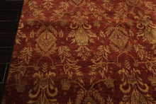 Multi Size Burnt Orange Gold Color Hand Knotted Agra Wool Transitional Oriental Rug
