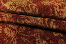 Multi Size Burnt Orange Gold Color Hand Knotted Agra Wool Transitional Oriental Rug