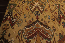 8x10 Light Gold, Rust, Sage Color Hand Knotted Soumak Wool Traditional Oriental Rug