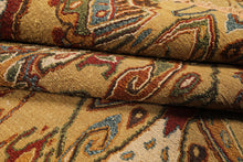 8x10 Light Gold, Rust, Sage Color Hand Knotted Soumak Wool Traditional Oriental Rug