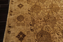 9x12 Light Gold, Tan, Brown Color Hand Knotted Agra Wool Transitional Oriental Rug