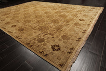 9x12 Light Gold, Tan, Brown Color Hand Knotted Agra Wool Transitional Oriental Rug