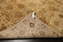 9x12 Light Gold, Tan, Brown Color Hand Knotted Agra Wool Transitional Oriental Rug