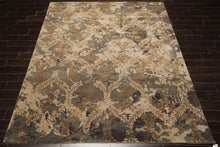 8x10 Beige, Gray, Tan Color Hand Knotted Tibetan Wool Transitional Oriental Rug