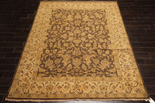 8x10 Brown, Beige, Gold Color Hand Knotted Oushak Wool Traditional Oriental Rug