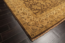8x10 Brown, Beige, Gold Color Hand Knotted Oushak Wool Traditional Oriental Rug