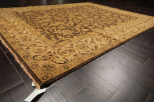 8x10 Brown, Beige, Gold Color Hand Knotted Oushak Wool Traditional Oriental Rug
