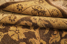 8x10 Brown, Beige, Gold Color Hand Knotted Oushak Wool Traditional Oriental Rug