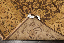 8x10 Brown, Beige, Gold Color Hand Knotted Oushak Wool Traditional Oriental Rug