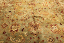 8' Square Pistachio, Beige, Rust Color Hand Knotted Agra New Zealand Wool Traditional Oriental Rug