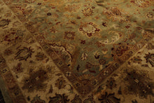 8' Square Pistachio, Beige, Rust Color Hand Knotted Agra New Zealand Wool Traditional Oriental Rug