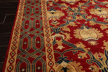 8x10 Red, Gold, Navy Color Hand Knotted Agra Wool Traditional Oriental Rug