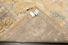 8x10 Light Gold, Gray, Aqua Color Hand Knotted Oushak Wool Traditional Oriental Rug