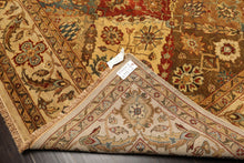 8x10 Beige, Tan, Aqua Color Hand Knotted Agra Wool Transitional Oriental Rug