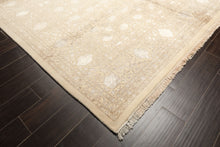 8x10 Ivory, Tan, Color Hand Knotted Tibetan Wool & Bamboo Silk Traditional Oriental Rug