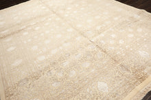 8x10 Ivory, Tan, Color Hand Knotted Tibetan Wool & Bamboo Silk Traditional Oriental Rug