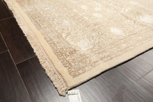 8x10 Ivory, Tan, Color Hand Knotted Tibetan Wool & Bamboo Silk Traditional Oriental Rug