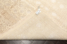 8x10 Ivory, Tan, Color Hand Knotted Tibetan Wool & Bamboo Silk Traditional Oriental Rug