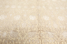 8x10 Ivory, Tan, Color Hand Knotted Tibetan Wool & Bamboo Silk Traditional Oriental Rug