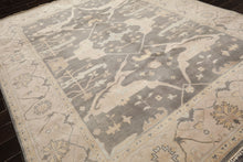 8x10 Gray, Ivory, Light Gold Color Hand Knotted Oushak Wool Traditional Oriental Rug