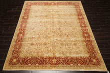 8x10 Beige, Burnt Orange, Mint Color Hand Knotted Agra New Zealand Wool Transitional Oriental Rug
