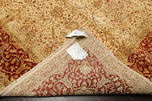 8x10 Beige, Burnt Orange, Mint Color Hand Knotted Agra New Zealand Wool Transitional Oriental Rug