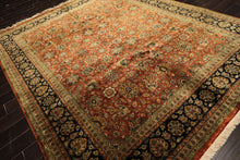 8x10 Rust, Black, Sage Color Hand Knotted Sarouk New Zealand Wool Traditional Oriental Rug