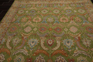LoomBloom Multi Size Green Hand Tufted Traditional Arts & Crafts Wool Oriental Area Rug
