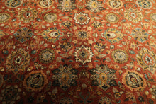 8x10 Rust, Black, Sage Color Hand Knotted Sarouk New Zealand Wool Traditional Oriental Rug