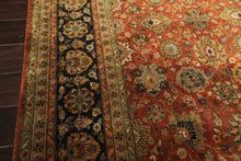 8x10 Rust, Black, Sage Color Hand Knotted Sarouk New Zealand Wool Traditional Oriental Rug