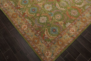 LoomBloom Multi Size Green Hand Tufted Traditional Arts & Crafts Wool Oriental Area Rug