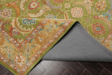 LoomBloom Multi Size Green Hand Tufted Traditional Arts & Crafts Wool Oriental Area Rug