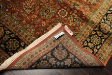 8x10 Rust, Black, Sage Color Hand Knotted Sarouk New Zealand Wool Traditional Oriental Rug