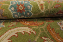 LoomBloom Multi Size Green Hand Tufted Traditional Arts & Crafts Wool Oriental Area Rug
