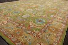 LoomBloom Multi Size Green Hand Tufted Traditional Arts & Crafts Wool Oriental Area Rug