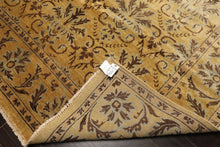 8x10 Gold, Brown, Aqua Color Hand Knotted Oushak Wool Transitional Oriental Rug