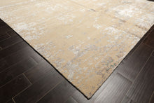 8x10 Ivory, Silver, Gray Color Hand Knotted Sherpa Tibetan Wool & Bamboo Silk Modern & Contemporary Oriental Rug