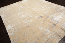 8x10 Ivory, Silver, Gray Color Hand Knotted Sherpa Tibetan Wool & Bamboo Silk Modern & Contemporary Oriental Rug