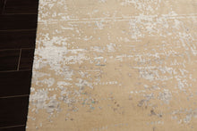 8x10 Ivory, Silver, Gray Color Hand Knotted Sherpa Tibetan Wool & Bamboo Silk Modern & Contemporary Oriental Rug