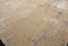 8x10 Ivory, Silver, Gray Color Hand Knotted Sherpa Tibetan Wool & Bamboo Silk Modern & Contemporary Oriental Rug