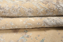 8x10 Ivory, Silver, Gray Color Hand Knotted Sherpa Tibetan Wool & Bamboo Silk Modern & Contemporary Oriental Rug