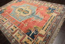 7x9 Rose, Aqua, Ivory Color Hand Knotted Turkish Sultanhan Wool Traditional Oriental Rug