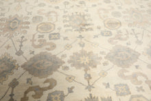 8x10 Ivory, Gray, Tan Color Hand Knotted Oushak Wool Traditional Oriental Rug