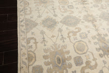8x10 Ivory, Gray, Tan Color Hand Knotted Oushak Wool Traditional Oriental Rug