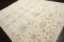8x10 Ivory, Gray, Tan Color Hand Knotted Oushak Wool Traditional Oriental Rug